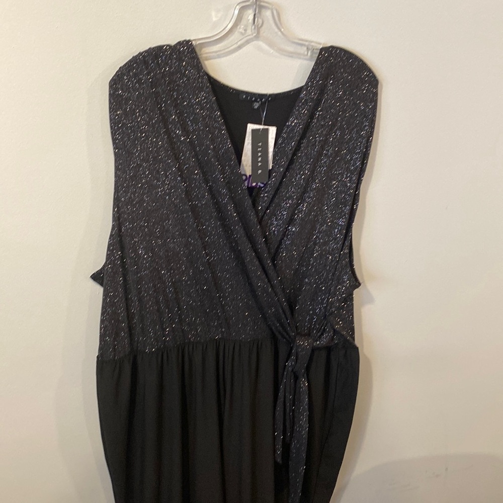 TIANA B. Women’s Black Sparkle sleeveless Jumper Pants Size 3X